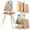 VEVOR Cassetta Cavalletto Pieghevole e Portatile per Schizzi e Pittura, in Legno Massello di Faggio, Adatto a Tele Max 860 mm, Altezza e Angolazione Regolabili, con Cassetto, Tavolozza e Tracolla