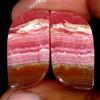 Handmade 37.60Cts Naturale Rodocrosite Decorato Paio Cabochon Loose Gemma 13x24x4mm