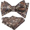 Alizeal Set papillon classico da uomo con papillon e fazzoletto quadrato colorato per festa di nozze