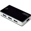 DIGITUS DA-70231- Hub USB - Hub USB 3.2 Gen 1 a 4 porte di tipo A - Trasferimento dati superveloce fino a 5 Gbit/s - Compatto e portatile - Plug-and-Play - Per PC, notebook e Mac - Nero