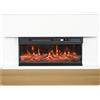 HOMCOM 117cm Camino Elettrico da Terra/Incasso a 3 Lati con Cornice per TV 55'', 900/1800W, 12 Colori Fiamma 3D, Bianco | Aosom Italy