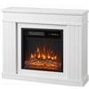 HOMCOM Camino Elettrico da Terra/Incasso con Cornice per TV 38'', 1800W, Effetto Fiamma 3D, Funzione Memory, Bianco | Aosom Italy