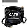 Lustrens Cavo Ethernet CAT6 da 30 metri, Gigabit LAN, con connettori RJ45