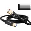 Lustrens Cavo USB-Ethernet da 2 metri, con connettore USB 3.0 di tipo A a connettore RJ45, cavo adattatore di rete LAN Gigabit CAT 6 intrecciato