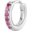 Brosway Orecchino Singolo Donna a Cerchio in Argento | Orecchini a Cerchio con Passion Ruby | Collezione FANCY - FPR84