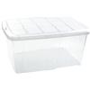 Acan Tradineur Scatola Plastica Trasparente N° 18 60 Litri Contenitore Plastica Contenitore Portaoggetti con Coperchio Interno ed Esterno 61.5x45x29.7cm Modello Casuale
