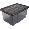 Acan Tradineur - Scatola portaoggetti traslucida con coperchio, in plastica, cassetto multiuso, per organizzare oggetti, casa, prodotta in Spagna, 60 litri, 29,7 x 61,5 x 45 cm, grigio