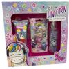 NATURAVERDE UNICORN CONF. BAGNOSCHIUMA 100ML + ACQUA PROFUMATA 100ML + SET MOLLETTE GLITTER