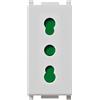 Vimar 0R14203.SL Plana Silver Presa a muro con protezione SICURY, 2P+T 16A P17/11 Silver