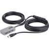 Lustrens Hub USB con prolunga, dotato di 4 porte USB-A e cavo ripetitore USB 3.0 da 10 metri