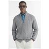 Spada Roma Cardigan a trecce in pura lana e cashmere — S -