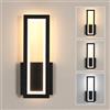 Osairous Applique LED da Parete Interno, 16W 1800LM 3000K/4500K/6500K Nero | Lampada da Parete Moderno in Acrilico, Lampada a Muro Camera da Letto per Soggiorno, Corridoio, Studio, Balcone, 32CM