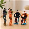 Set Di 4 Statuette A Tema Subacqueo Con Muta E Pinne. Autentica Statuetta Da