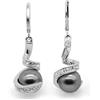 Ztcily Orecchini pendenti, perle coltivate grigie e bianche, 18 K, argento dorato, placcato, lunghe forate per donna e ragazza, regalo di Natale, San Valentino, festa della mamma