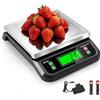 LICHUXIN Bilancia da Cucin 40kg Acciaio Inossidabile con Funzione Tare ePCS | Grandi Bilancia da Cucina con Display LCD Bilancia Alimentare con 6 unità g, kg, lb, oz, tl, ct per Pesa Cibo grigio
