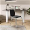 DEGHI Sedia ufficio impilabile in similpelle nero con gambe in metallo cromo - Wesper
