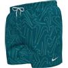 Nike Nike Swim Breaker Tossed Swoos 5 Volley Short Green Abyss Swim Trunks Unisex - Adulto
