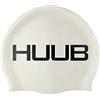 Huub Cuffia da Nuoto in Silicone - Bianco - Facile da Allungare - Leggera - Unisex - Forma Piatta 100% Silicone - Eccellente
