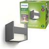 Philips Arbour Applique LED da esterno, Alluminio, Grigio Antracite | Luce bianca calda, 4.5 W, 1000 lm, 2700 K, Resistente a intemperie, LED integrato, Durevole, Durata 25000 ore