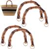 Beebeecraft 4 Pezzi Resina Manici Bamboo per Borse, Resina Manici per Borse Fai da Te Manici per Borse Uncinetto Fai da Te Manici Borsa Bamboo per Manico Borsa a Uncinetto Artigianaleborsa Tote Borsetta