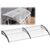 UISEBRT Tettoia per porta di casa in policarbonato trasparente, 300 x 100 cm, spessore 5 mm, colore: grigio, tenda da sole per accesso al garage, tettoia per porta di casa, balcone e ingresso