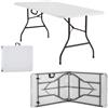 Homfa Tavolo da giardino pieghevole 180x76 cm maniglia per il trasporto plastica 8 persone tavolo da Buffet campeggio pieghevole bianco