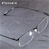 FONEX Montatura per occhiali da vista in lega di titanio FONEX, modello quadrato, design di marca, occhiali giapponesi ultraleggeri, montatura semirimless, occhiali di alta qualità, modello 8101.