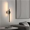 Riserva Lampade da parete a LED moderne, lampada da parete 24W per interni, applique da parete nera per camera da letto, specchio, soggiorno, sala da pranzo, scala 3000K