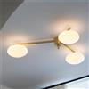 HomeLover Lampada da soffitto Jasper, lampade da soffitto in ottone in stile Bauhaus, lampada a forma di sputnik per camera da letto, studio, soggiorno, sala da pranzo, lampada a LED dorata, lampada in vetro a