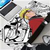 Bandai Tappetino per mouse PC Gamer Mousepad Office Laptop Naruto Uzumaki Anime Tappetini per mouse Tappetino per scrivania in bianco e nero Tappetino per tastiera in gomma HD Regali