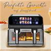 Vankel Friggitrice ad Aria Calda da 8,5L 2000W con Doppio Cestello e Finestra LED Touch, Forno con 10 Programmi, Senza Olio, Ideale per Famiglie e Salutare