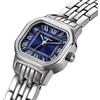 BERNY Orologi da donna Orologio da polso al quarzo da donna con quadrante piccolo quadrato elegante moda di lusso Orologio da polso in acciaio inossidabile argento