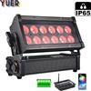 Yuer Faro LED 12x18w RGBWA-UV 6in1 con Effetto Wash e Strobo, Impermeabile IP65, con Batteria, Controllo Wireless APP e DMX, per Illuminazione DJ e Palcoscenici all'Aperto