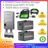 NONE Kit Sistema di Accumulo Solare per Balcone da 2048Wh con HUB Fotovoltaico Dual MPPT da 1600W e Micro Inverter da 800W, Impianto Fotovoltaico da Balcone Plug & Play per Accumulo Energetico