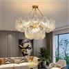HomeLover Lampadario in Vetro Artistico Stile Retrò di Lusso per Camera da Ragazza, Sala da Pranzo, Camera da Letto, Soggiorno, Lampada a Sospensione con Perle e Cristalli