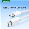 UGREEN Cavo UGREEN USB 2.0 da USB-C a Mini USB, 1,5 m, per il trasferimento dati, compatibile con iPad, Macbook, tablet, fotocamere, hard disk, tastiere, lettori MP3 e MP4.