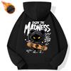 NONE Felpa con cappuccio in pile invernale, pullover oversize streetwear con grafica per uomo e donna, felpa casual con cappuccio resistente allo sbiadimento