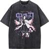 Bandai T-shirt stampata Demon Slayer Anime Giapponese 2026, T-shirt lavata da uomo e da donna, T-shirt vintage in cotone di alta qualità, Top Y2K