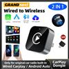 grandnavi Adattatore Wireless 2IN1 CarPlay Android Auto USB/Type-C 2026, Dongle Smart Box Plug & Play per VW Toyota Nissan Honda Ford Benz KIA