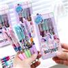Bandai Penne Gel Cancellabili a Tema Anime Gilrs Lumi Mila Zoi Hunters, Retrattili a Pressione, Nere e Blu, Cancelleria Scolastica, Regali per Studenti e Bambini