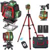 DWiusty Livella laser a 16 linee con treppiede da 1,2 m, autolivellante, 360° orizzontale e verticale, con telecomando, raggio laser verde