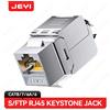 JEYI Modulo Jack Keystone JEYI RJ45 Cat7 CAT6A Senza Utensili, Tipo STP, in Lega di Zinco, Adattatore di Rete Autobloccante Schermato STP