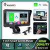 Podofo, autoradio multimediale con schermo touchscreen da 7 pollici, compatibile con CarPlay e Android Auto, lettore video, connettività Bluetooth e ingressi AUX e USB, lettore MP5 portatile.