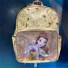 Bandai Disponibile Zaino La Bella e la Bestia con Borsa Termica Gialla, Finiture Dorate e Cinghie Rosa per Scuola, Uso Quotidiano e Regalo di Compleanno