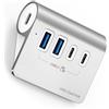 Eurowagens 4 Porte Hub USB 3.2 Type C 10Gbps Splitter USB C Alluminio Cavo Adattatore USB A