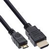 INLINE Cavo Dvi Hdmi High Speed FullHD 1080p UHD 2.160p Type-A maschio/Type-C Mini maschio, pin dorati, nero, 0,5m [17454P]