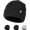GoSkala Berretto Uomo Donna Maglia Beanie Cappello Invernale Caldo Unisex | Elasticizzato, comodo, antistatico, anti-pilling, risvolto, taglia unica: da abbinare a qualsiasi look quotidiano