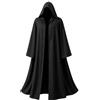 TK Gruppe Timo Klingler Costume di Halloween per adulti - Tunica nera per costume da monaco, da mietitore, tunica medievale con cappuccio