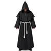 TK Gruppe Timo Klingler Costume di Halloween per adulti - Tunica nera per costume da monaco, da mietitore, tunica medievale con cappuccio