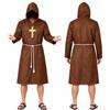 TK Gruppe Timo Klingler - Costume da monaco sacerdote con croce e cappuccio - Carnevale e Halloween - Costume da monaco per uomo e donna